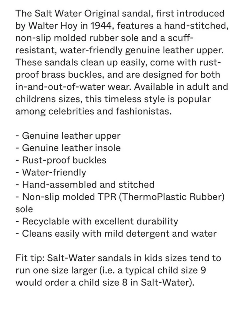 Salt Water gently used